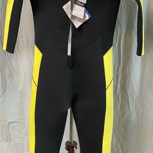 Thalian Kids Swim wetsuit in Black and Yellow
